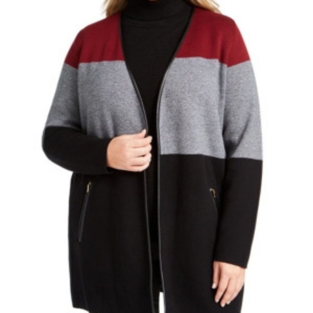 𝅺charter Club Plus Size Color Blocked Cardigan